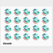 Sticker Rond Hawaiian Island 2 (Feuille)