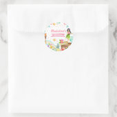 Sticker Rond Hawaiian Luau Anniversaire Tropical Pool Party Pas (Sac)