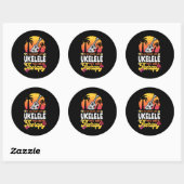 Sticker Rond Hawaiian Ukulele Uke Si vous n'aimez pas Ukulele (Feuille)