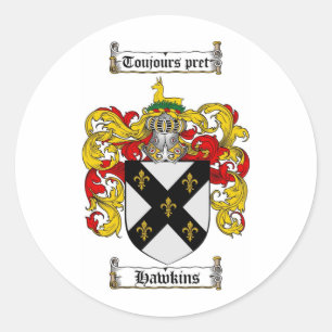 STICKER ROND HAWKINS FAMILLE CREST - HAWKINS COAT D'ARMES