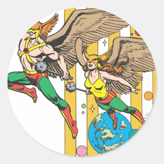 Sticker Rond Hawkman & Hawkwoman (Devant)