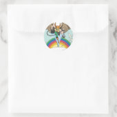 Sticker Rond Hawkman survole le ciel (Sac)
