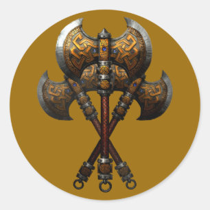Sticker Rond Haxte Haxte Bathache Battle Axe