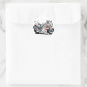 Sticker Rond Hayabusa White-Red Bike (Sac)