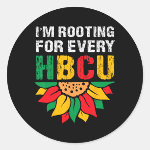 Sticker Rond Hbcu Black History Mois Je soutiens pour chaque Hb