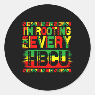 Sticker Rond Hbcu Black History Mois Je soutiens pour chaque Hb
