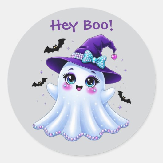 Sticker Rond Hé Boo! (Devant)