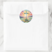Sticker Rond He is Risen, Watercolor Art (Sac)