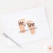 Sticker Rond He or She Gender Reveal (Enveloppe)