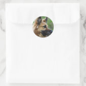 Sticker Rond Headshot du berger allemand (Sac)