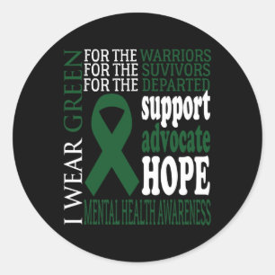Sticker Rond Health Matters Green Ribbon Mental Health Awards