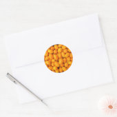 Sticker Rond Heap of orange kumquats dans cardboard box (Enveloppe)