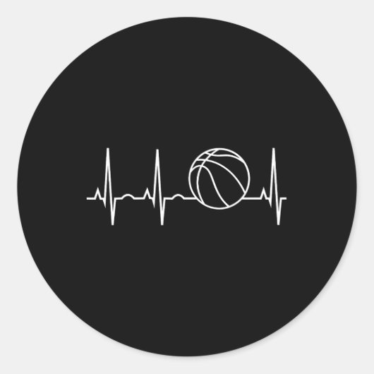 Sticker Rond Hearbeat Basketball Best Basketball Player et F (Devant)
