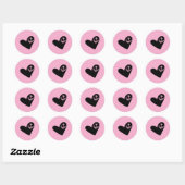 Sticker Rond heart and anchor pink (Feuille)