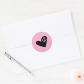 Sticker Rond heart and anchor pink (Enveloppe)