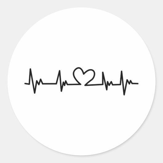 Sticker Rond Heart Beat (Devant)