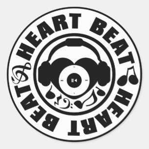 Sticker Rond Heart_Beat