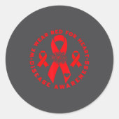 Sticker Rond Heart Disease Awareness  (Devant)