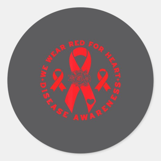 Sticker Rond Heart Disease Awareness (Devant)