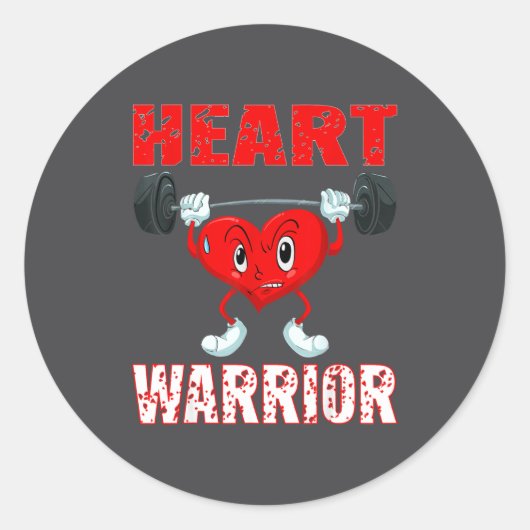 Sticker Rond Heart Disease Awareness Heart Warrior Wear Red Hea (Devant)