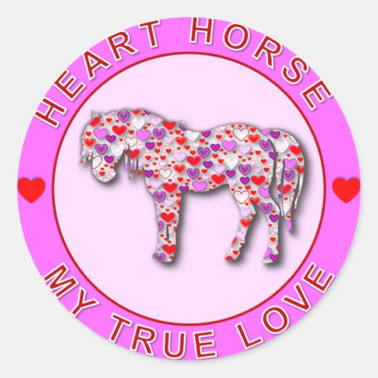 STICKER ROND HEART HORSE (Devant)