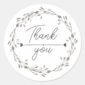 Sticker Rond heart Leaf Wreath Thank You business parcel (Devant)