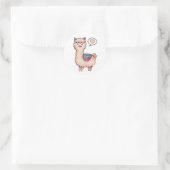 Sticker Rond Heart Llama (Sac)