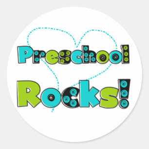 Sticker Rond Heart Preschool Rocks