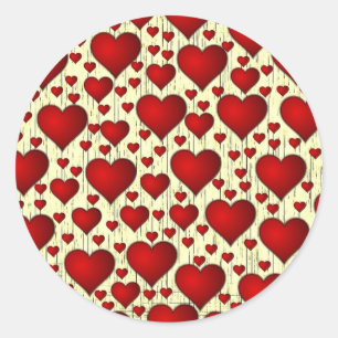 Sticker Rond Heart Red Valentine