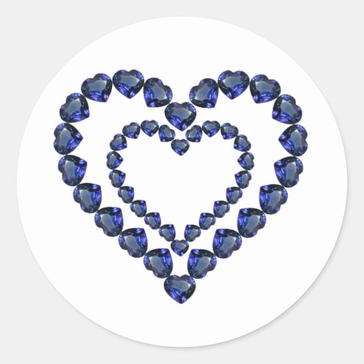Sticker Rond Heart Sapphire Gemstone (Devant)