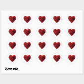 Sticker Rond Heart Shaped Red Roses- (Feuille)