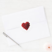 Sticker Rond Heart Shaped Red Roses- (Enveloppe)