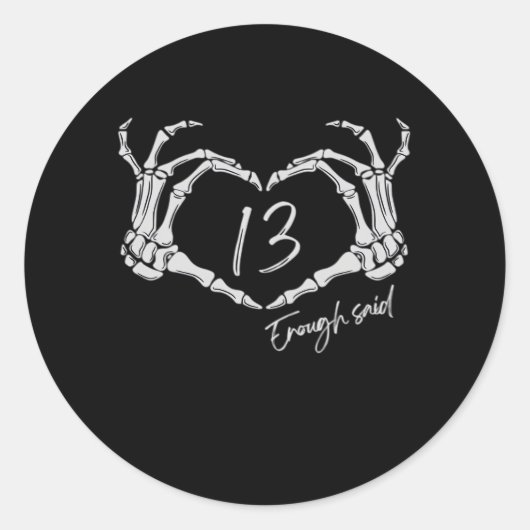 Sticker Rond Heart Skeleton Main Classic (Devant)