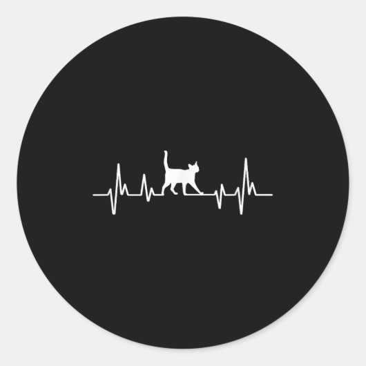 Sticker Rond Heartbeat Cat (Devant)