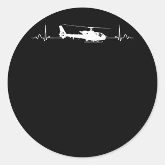 Sticker Rond Heartbeat pour pilotes et aviateurs