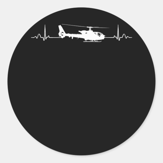Sticker Rond Heartbeat pour pilotes et aviateurs (Devant)