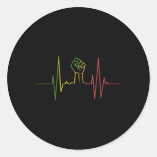 Sticker Rond Heartbeat Premier Mois de l'histoire des Noirs Amé