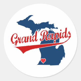 Sticker Rond Hearts Grand Rapids Michigan