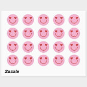Sticker Rond Hearts Smile Happy Valentine's Day Message (Feuille)
