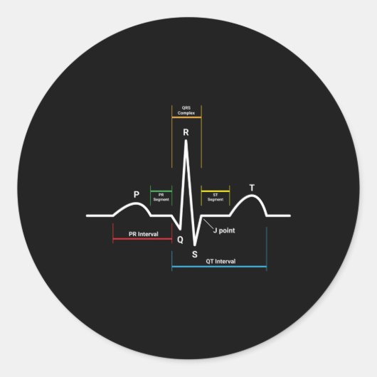 Sticker Rond Hebeat Ecg Ekg (Devant)