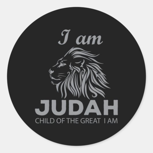 Sticker Rond Hébreu Israélite Je Suis Juda Lion Enfant (Devant)