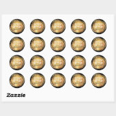 Sticker Rond Hébreu juif Purim Mishloach Manot Custom Gold (Feuille)