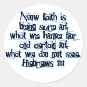 Sticker Rond Hébreux 11:1 (Devant)