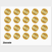 Sticker Rond hebrew happy purim, gold metallic minimalist (Feuille)