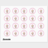 Sticker Rond Hebrew Mazel Tov C'est une fille Simchat Bat (Feuille)