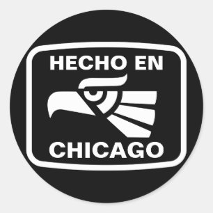 Sticker Rond Hecho en Chicago personalizado personnalisé