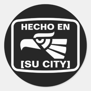 STICKER ROND HECHO EN (SU CIUDAD)