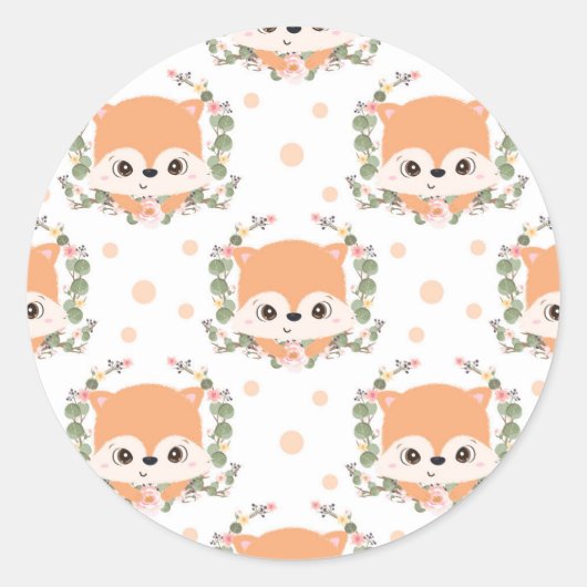 Sticker Rond Hedgehog And Flower Tattoo (Devant)