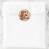 Sticker Rond Hedgehog Love ! (Sac)