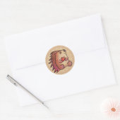 Sticker Rond Hedgehog Love ! (Enveloppe)
